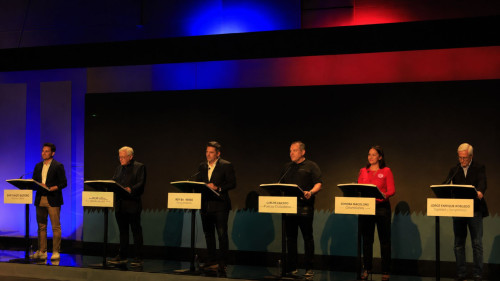 Sondra Macollins propone reestructuración del Estado y seguridad con tecnología durante debate presidencial en Antioquia